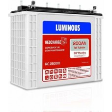 Luminous Red Charge RC 25000 200 Ah, Recyclable Tall Tubular Inverter Battery for Home, Office & Shops (Blue & White) 